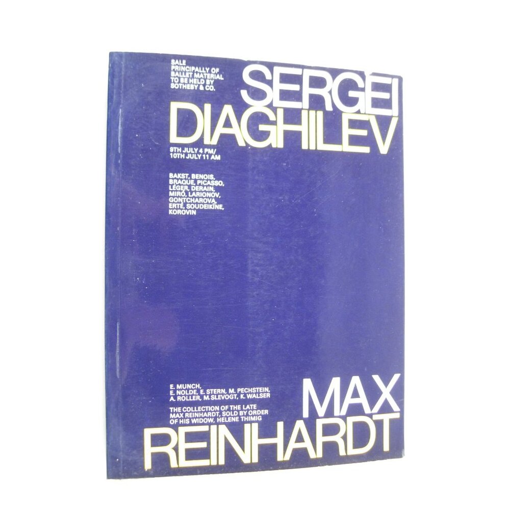 Sergei Diaghilev Max Reinhardt Sotheby Auction Catalog Theatre Broadway